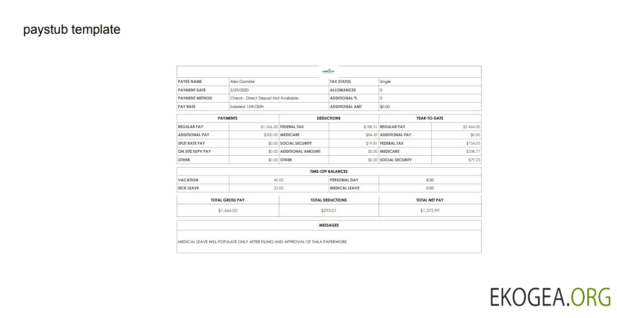 Fiche de paie de congé de maladie au format PDF et Word